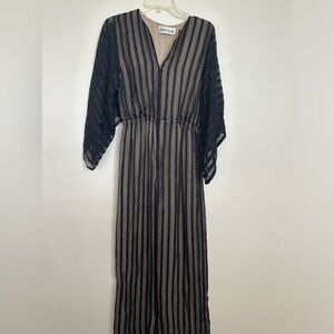 Woman's size medium bonwit teller black chiffon maxi jumpsuit